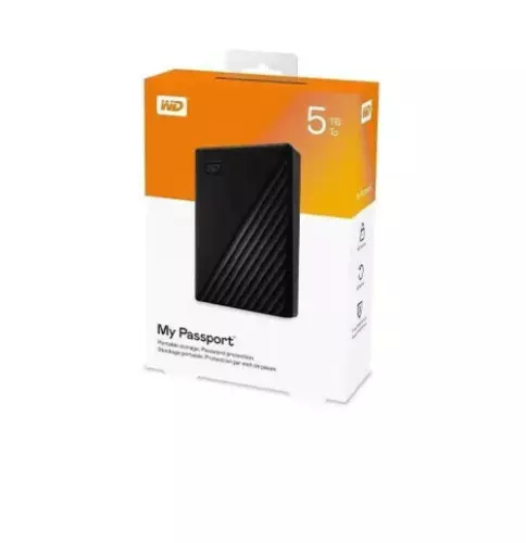 New Western Digital My Passport 5TB External HDD black