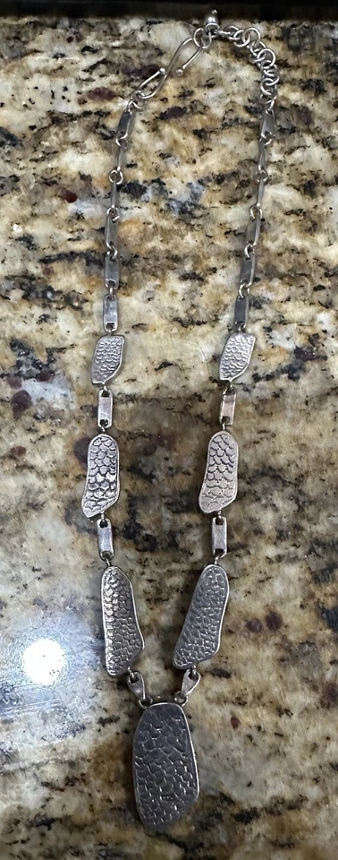 Colar Barse genuíno azul turquesa prata esterlina declaração abstrata “925” - Imagem 4 de 4