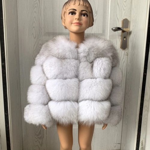 Children's Fur Jacket Real Fox Fur for Girls and Boys Aged 1-13 Years Old Kids - Picture 8 of 40