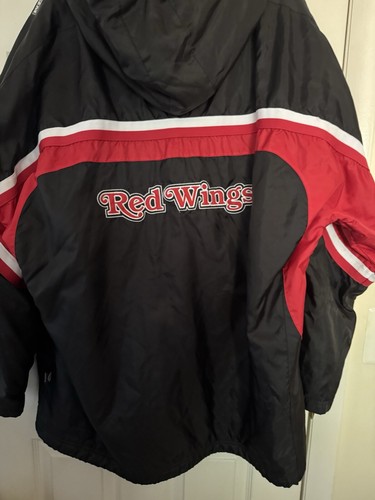 CCM Mens XXL Vintage Detroit Red Wings Fleece Lined Full-Zip Black Hooded Jacket - Picture 12 of 14