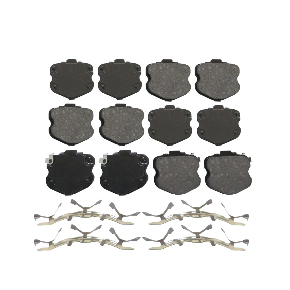 Pastilhas de freio dianteiras de cerâmica + ferragens para 2006 2007 2008 2009-2013 Chevy Corvette - Imagem 3 de 4