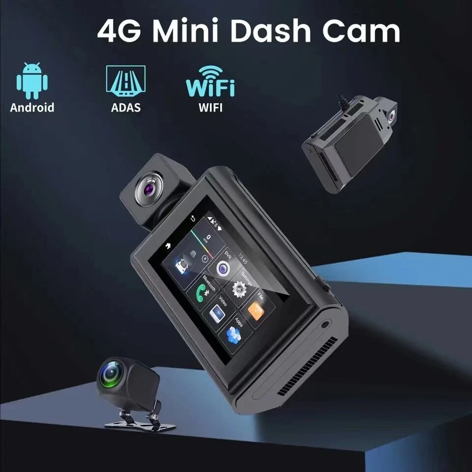 4G Dash Cam Android 10 GPS Navigation ADAS FHD 1080P Dual Lens Auto Video Camera - Image 4 of 4