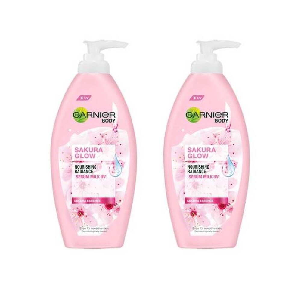 400ml Pack 2 Body Lotion Skin Garnier Sakura Glow Pinkish
