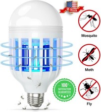 Bug Zapper Led Light Bulb Mosquito Lamp Fly Trap Killer Indoor Outdoor Insect Us