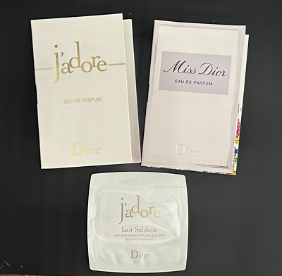 Authentic Dior J'Adore EDP + Miss Dior EDP 1ml + Body Milk Sample TRY ALL THREE