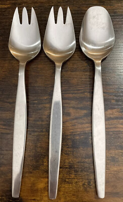 3pc Gense FOCUS 18-8 Stainless 1 Solid Serving Spoon & 2 Forks 8 7/8'' Sweden