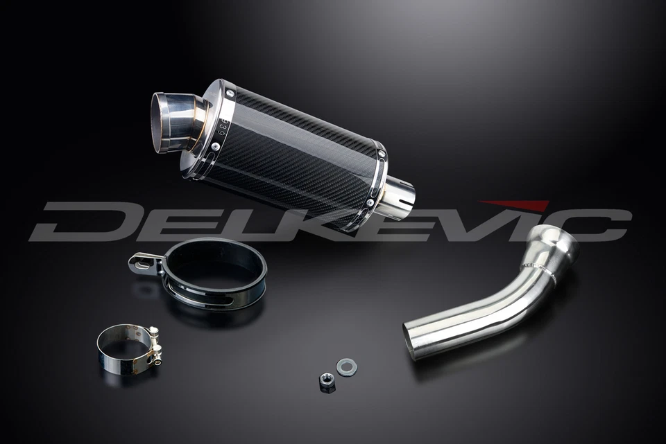 BMW K1200R 2005-2009 Delkevic Slip On 9" Kit de silenciador de escape de carbono ovalado Foto 3 de 4