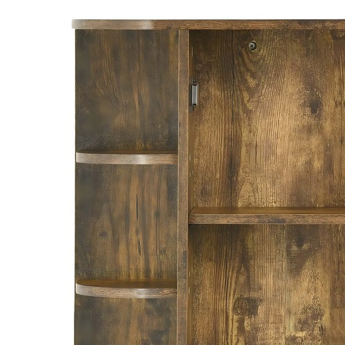 Bathroom Cabinet Wall Mounted Medicine Storage Shelf Door Mirror W/ Towel Rack - Picture 7 of 12
