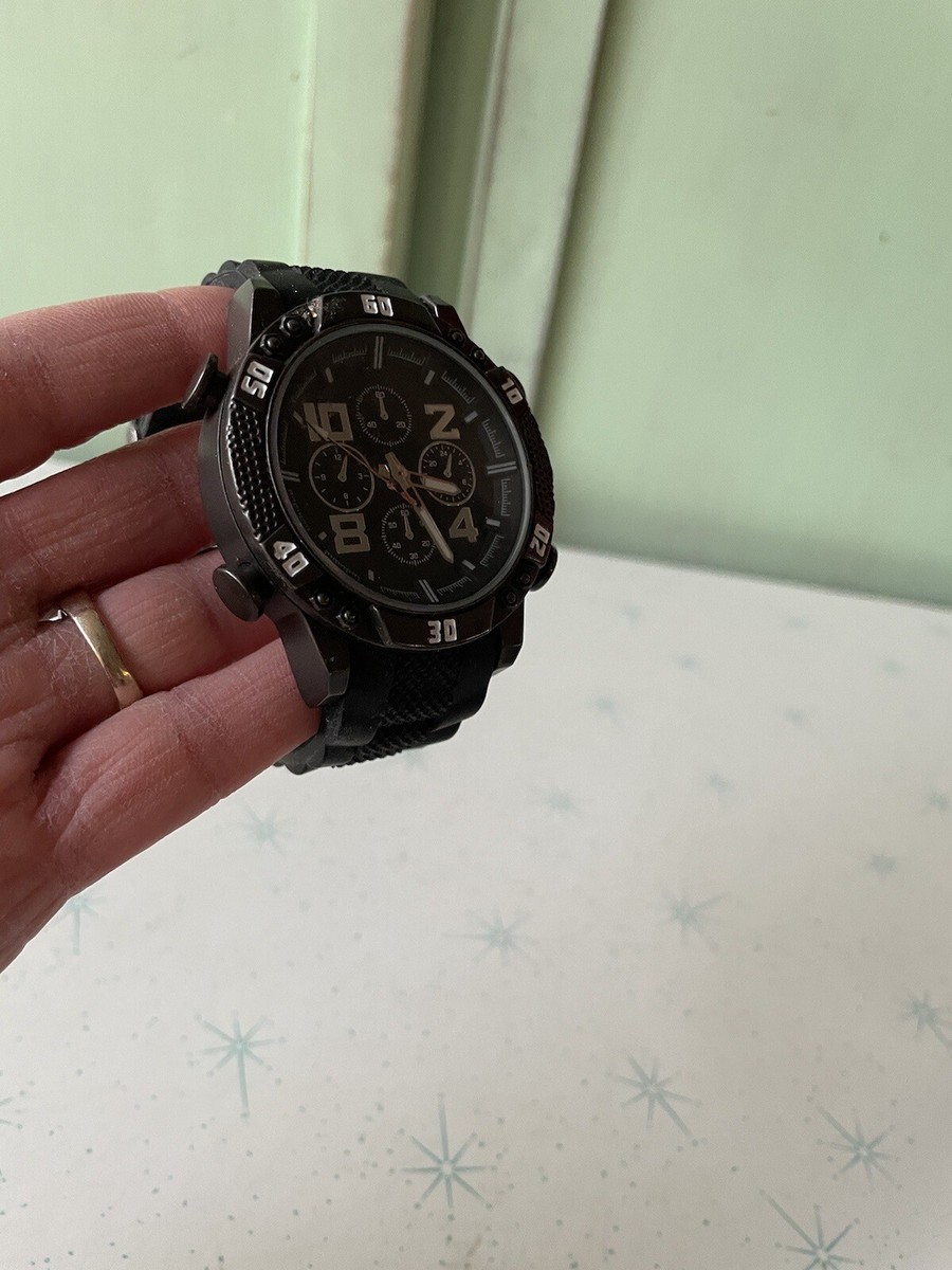 Men's Accutime Watch Corp Black Tone Quartz Analog Men's Watch