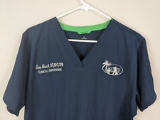 Carhartt Force Flex Cross Scrub Top Women's Large Blue