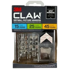 3M CLAW Drywall Picture Hangers 15, 25, 45 lb. Variety Pack 10 Hangers NEW!