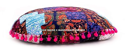 Kissen Pillow Pets Bett Indisch Pom Spitze Patchwork Boden Kissen Rund Bohemian