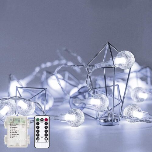 Battery Operated Crystal Globe String Lights Fairy Lights Christmas Garden Deco - Picture 25 of 47