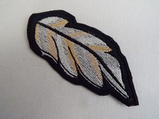 White Cream Feather Embroidery Iron-on Patch