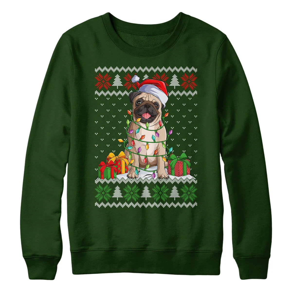 Mens pug christmas sweater sale