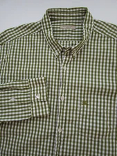 Mens XXL Burberry Brit LS button shirt green gingham check