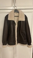 Cloud Nine Sheepskin Men’s Whiskey Bomber Jacket – Chocolate (M) 