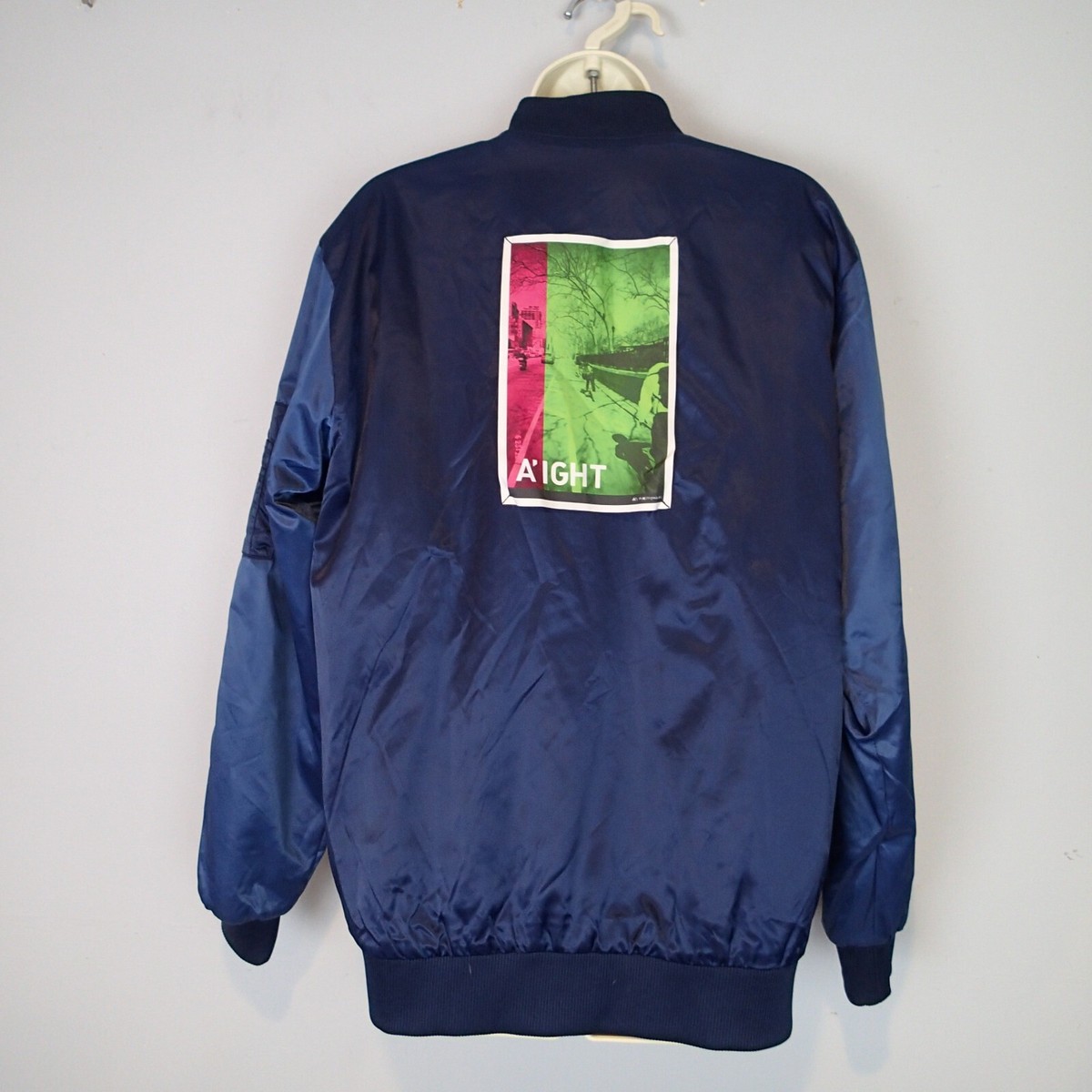 Adidas Originals Jacket Men s Blue Satin Ari Marcopoulos