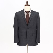 Chaps 42R Gray Sport Coat Blazer Jacket Solid 2B Polyester