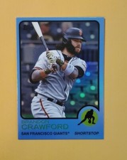2021 Topps Archives Blue Foil /25 Brandon Crawford #119 SSP 1973 Topps Retro