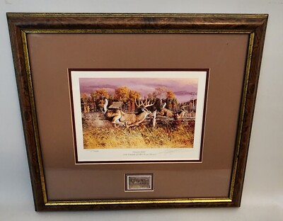 GARY ROBERT SWANSON SIGNED FRAMED ''FRIENDS OF NRA'' GAME STAMP LITHO FRAMED COA