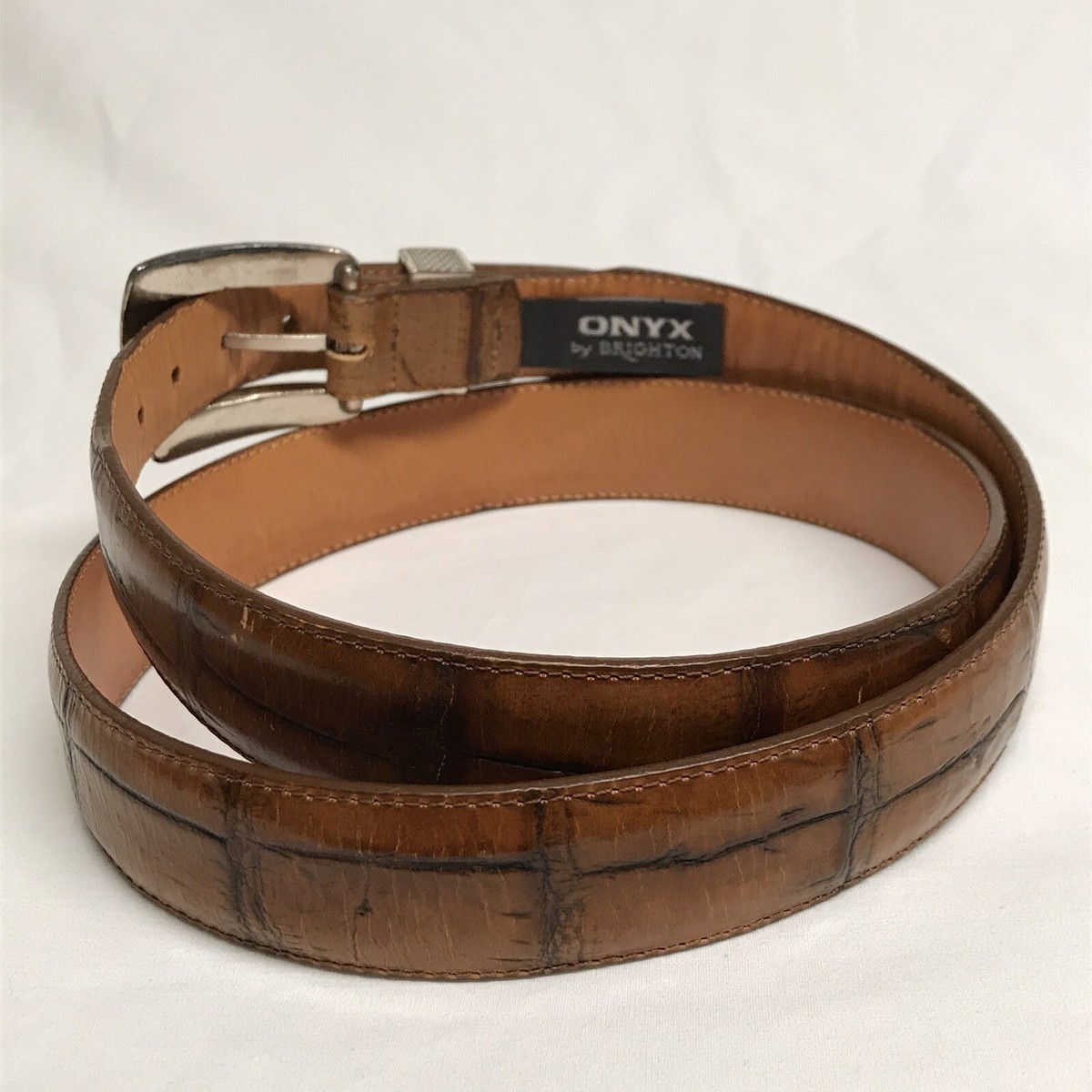 VTG Brighton Onyx 1993 Brown Alpine Croco Alligator Leather  display picture 2