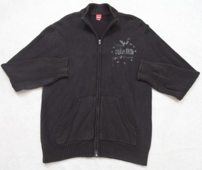 S. Oliver Polo Sweater Long Sleeve Black Men's XL X-Large Cotton Full Zip 1-274