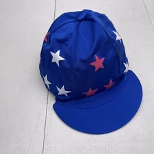 Blue Red & White Scatter Star Printed Equestrian Riding Helmet Cover