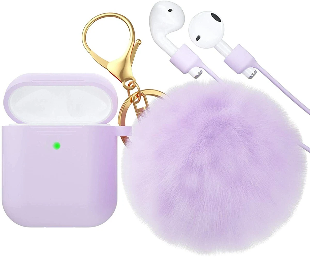 Purple silicone airpod case hot sale