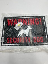 Pack of 6 - Hillman 842106 Warning Security Dog Sign Aluminum 10 x 14 inch