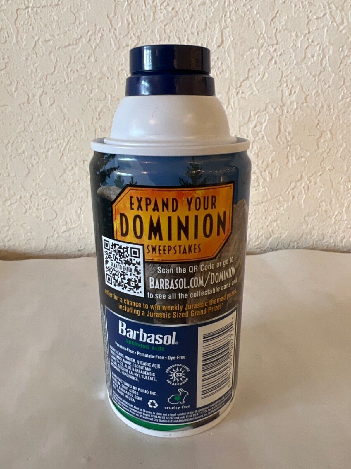 Jurassic World Dominion Barbasol Shaving Cream Limited Ed. TRex