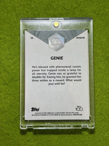 GENIE from ALADDIN Disney 100 REFRACTOR Card SP 2023 Topps Chrome DISNEY LORCANA - Picture 21 of 24