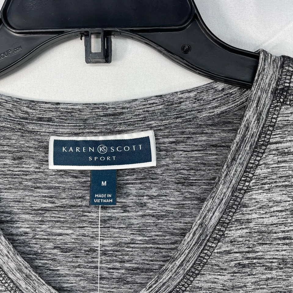 Camisa de Entrenamiento Karen Scott Mujer Talla Mediana Gris Absorbe Humedad Nueva Foto 3 de 4