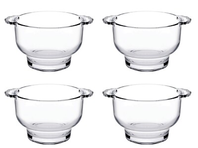 2 Stück 4 Stück Klarglas Suppenschüsseln mit Griffen 410 ml Eintopf Servieren Tiefe Schüssel Schalen