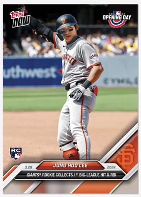   JUNG HOO LEE 2024 Topps Now RC KBO SF Giants Rookie Card Bobblehead Pose