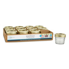 Mainstays 4 oz Mason Jars Lids and Rings 12-Pack Mini Glass Jars