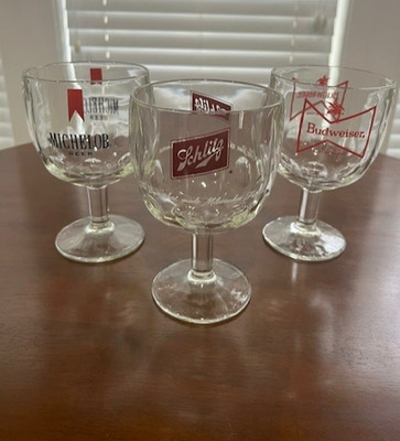 Beer Goblets - lot of 3 (Budweiser, Michelob, & Schlitz)