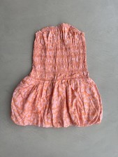 Free People Annalise Bubble Skirt Bandeau Dress.  Pink/Orange.  Large. RRP £98.