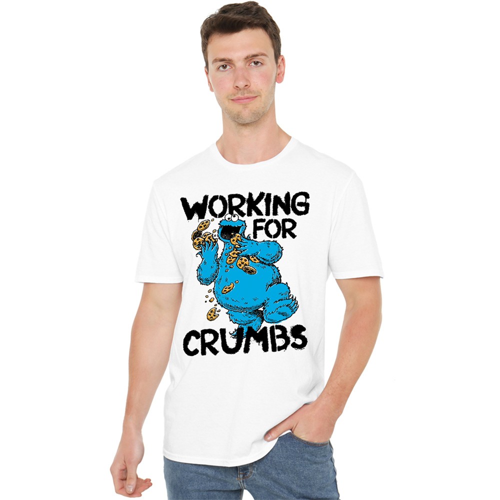 Sesame Street Cookie Monster Working For Crumbs T-Shirt S-5XL
