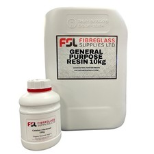 General Purpose Fibreglass GRP Polyester Resin 10kg. Includes Catalyst.