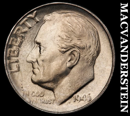 1946-D Roosevelt Dime- Silver Choice Gem Brilliant Uncirculated Luster #i8581
