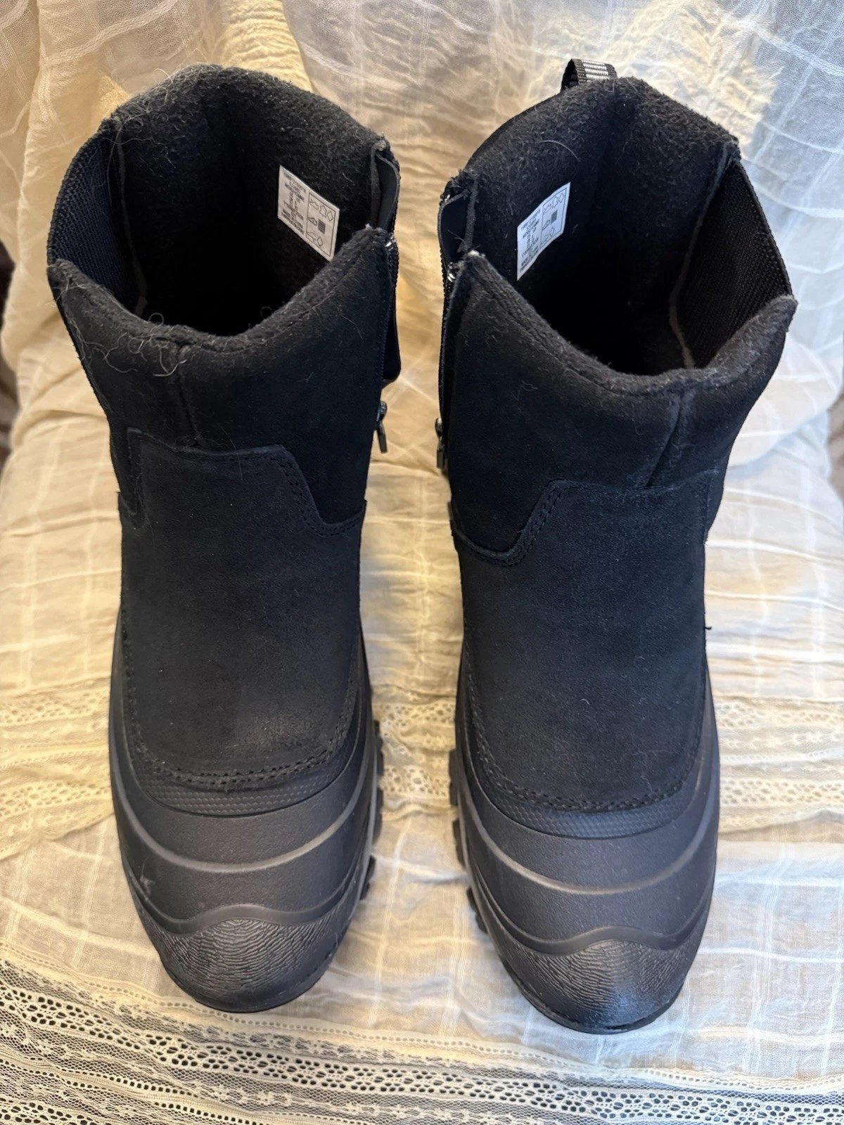 Men's Lands' End Insulated Squall Black Waterproof Snow Boot Size 10 EUC