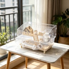 Acrylic Hamster Cage Full Kit 360  View Home for Dwarf Syrian Gerbil Small Pets