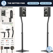 Height Adjustable Speaker Stands 30" to 39" for Satellite & Bookshelf Speakers,