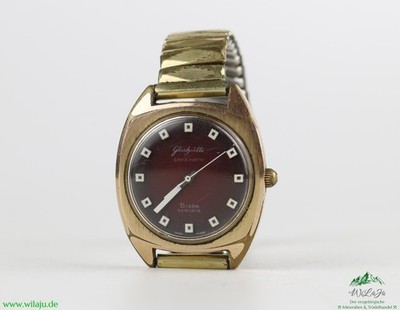 Sammlerobjekt DDR Glashütte GUB Bison 14 kt Gold Armbanduhr Uhr Vintage Sammler