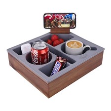 Couch Cup Holder,Upgrade Silicone Acacia Wooden Cup Caddy with Cup Holder for...
