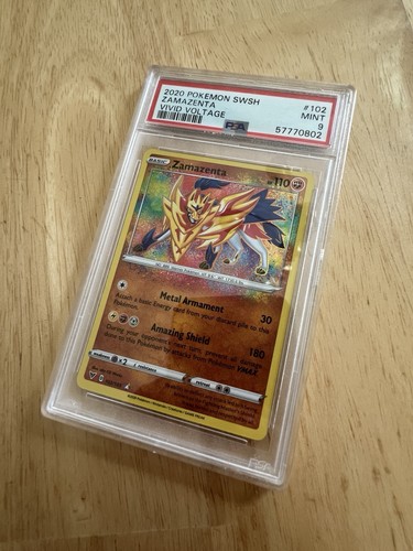 PSA 9 MINT 2020 Pokemon SWSH Vivid Voltage Zamazenta Amazing Rare 102/185 - Picture 3 of 4