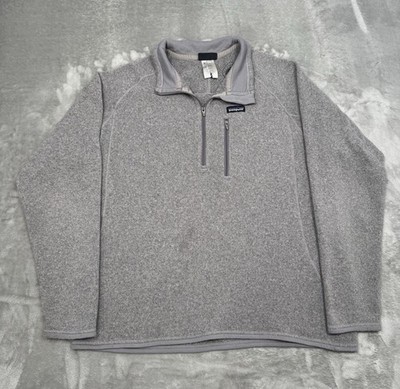 Patagonia Better Sweater Mens XL Gray Full Zip Fleece 1/4 Zip Pullover Hiking