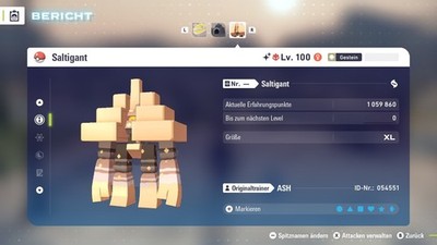 Shiny Elite Saltigant  Level 100 6IV + Max EV / DV  Für Pokemon Legenden Z-A