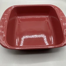 Longaberger Pottery Paprika Red Woven Traditions 8x8 Square Baking Dish
